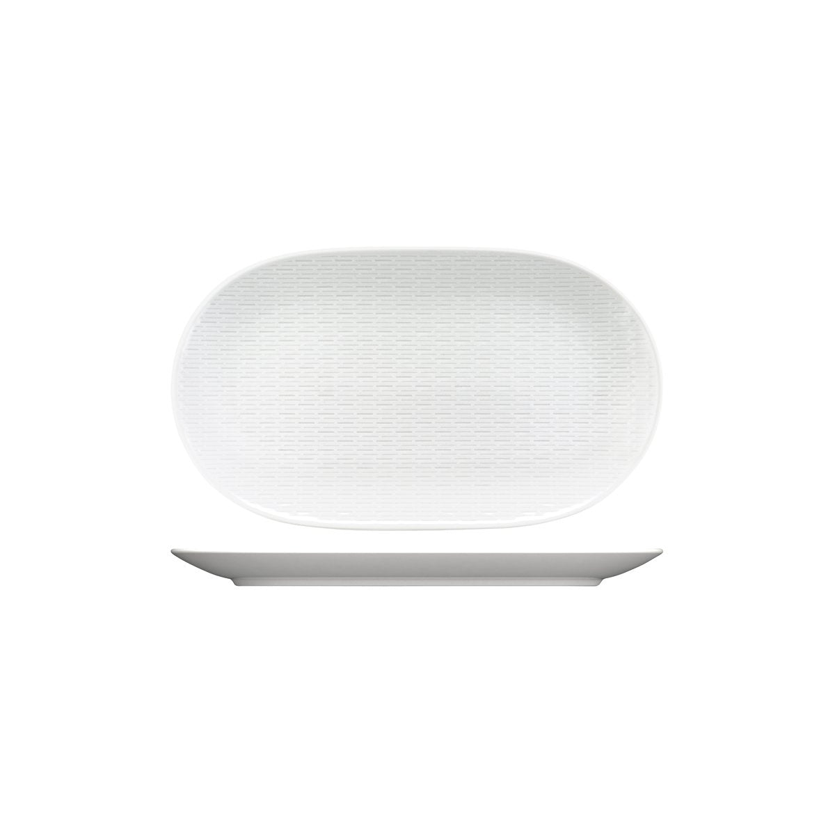 BHS6732282 Bauscher Bauscher Scope Linea Oval Coupe Platter 320x186mm Tomkin Australia Hospitality Supplies