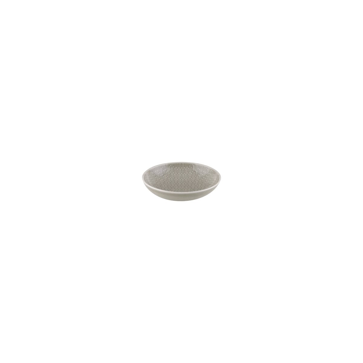 BHS6736162A Bauscher Bauscher Scope Glow Grey Round Coupe Relief Dish 120x33mm / 200ml Tomkin Australia Hospitality Supplies
