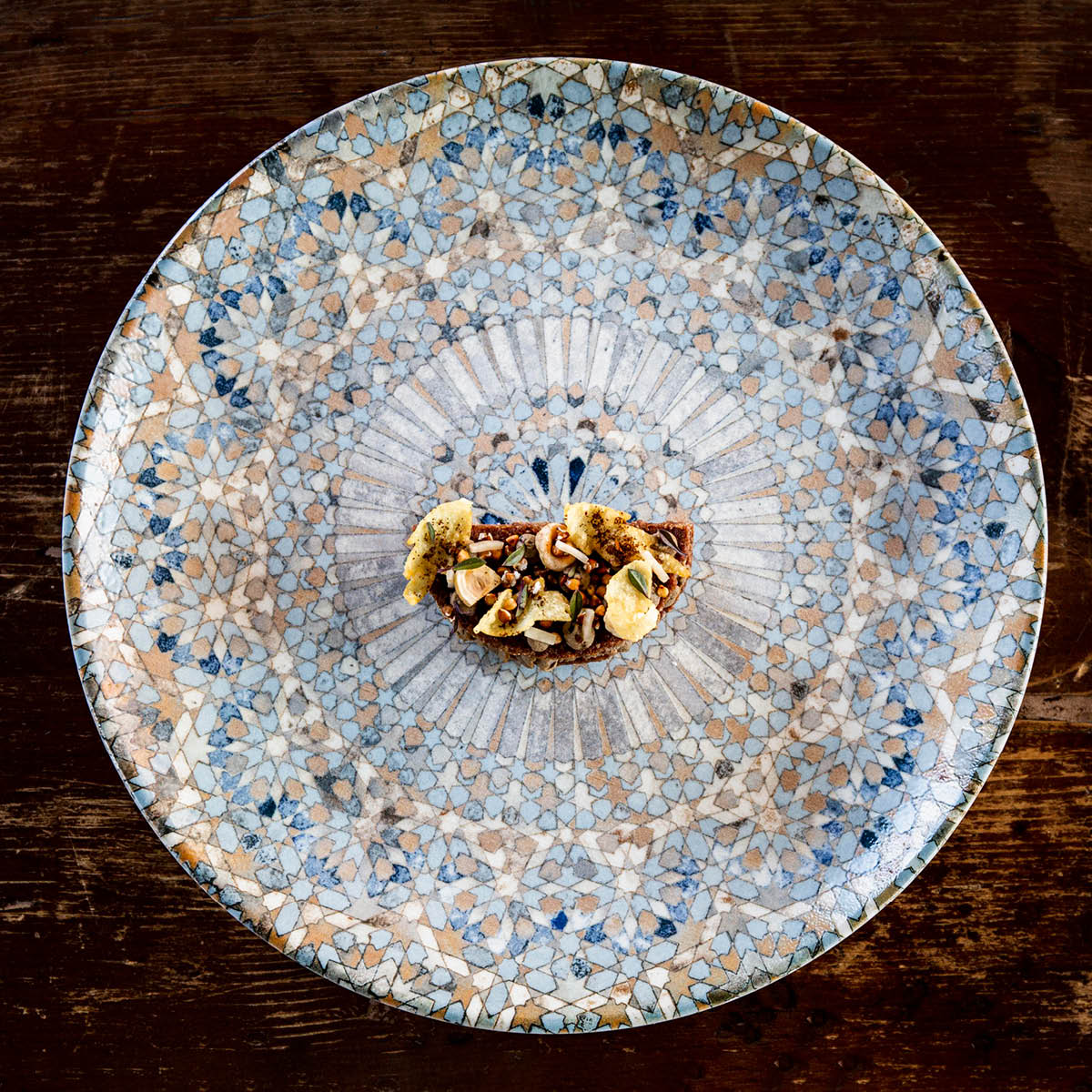 130149 Bonna Luca Mosaic Round Coupe Plate 270x30mm Tomkin Australia Hospitality Supplies