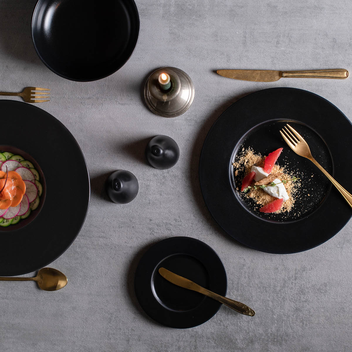 130758 Bonna Notte Black Rectangular Platter 270x250x20mm Tomkin Australia Hospitality Supplies