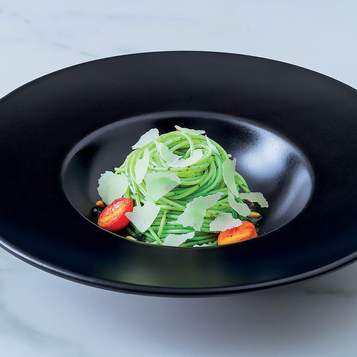 130750 Bonna Notte Black Round Pasta Plate 280x50mm/400ml Tomkin Australia Hospitality Supplies