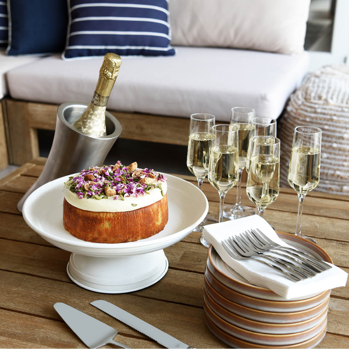 78825 Chef Inox Coney Island Creme Powder Coated Coupe Footed Server 300x130mm Tomkin Australia Hospitality Supplies