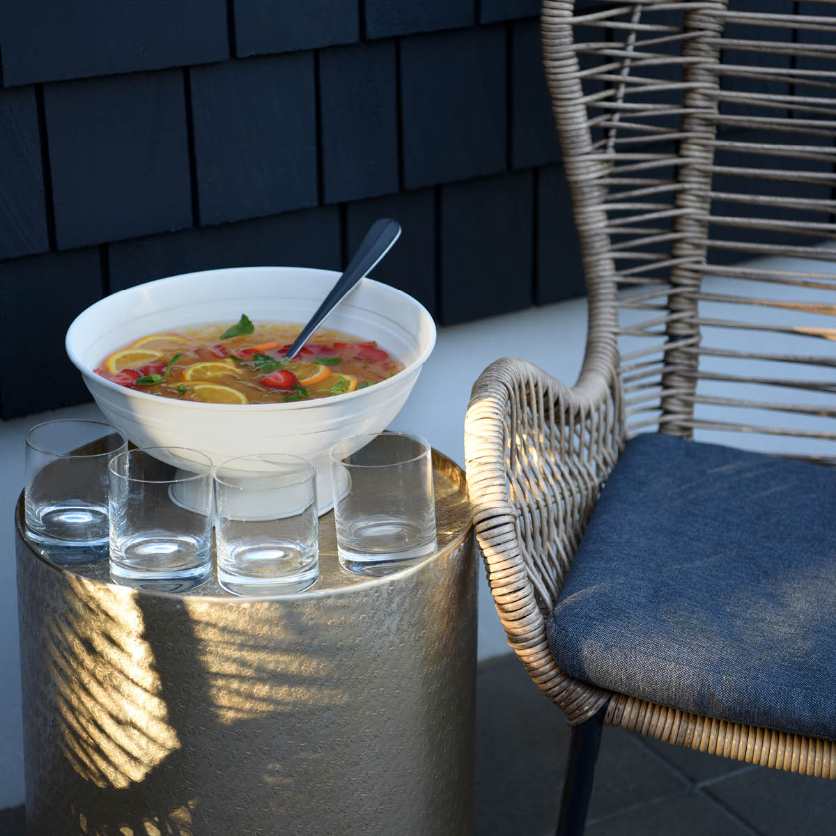 78822 Chef Inox Coney Island Creme Powder Coated Footed Serving Bowl 305x150mm Tomkin Australia Hospitality Supplies