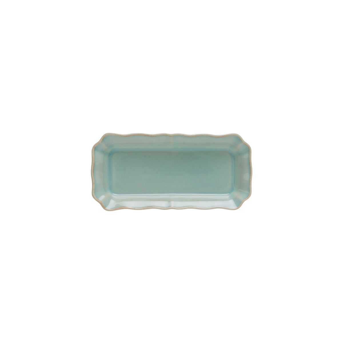 300068 Costa Nova Alentejo Turquoise Rectangular Tray 212x103mm Tomkin Australia Hospitality Supplies