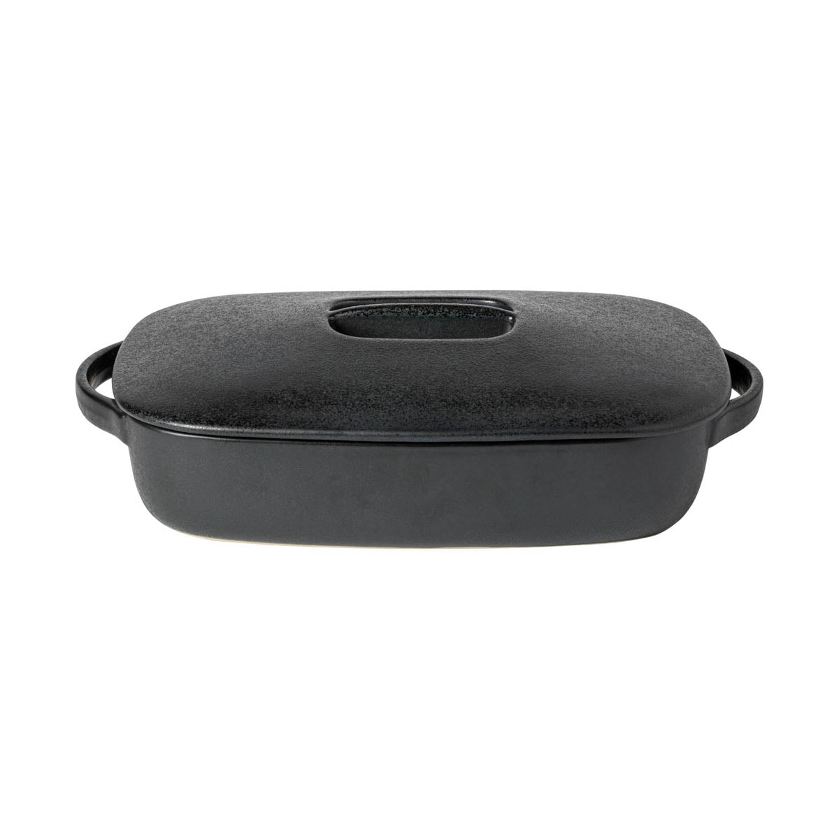 300310 Costa Nova Boutique Carbon Black Rectangular Baker with Lid 3600ml Tomkin Australia Hospitality Supplies