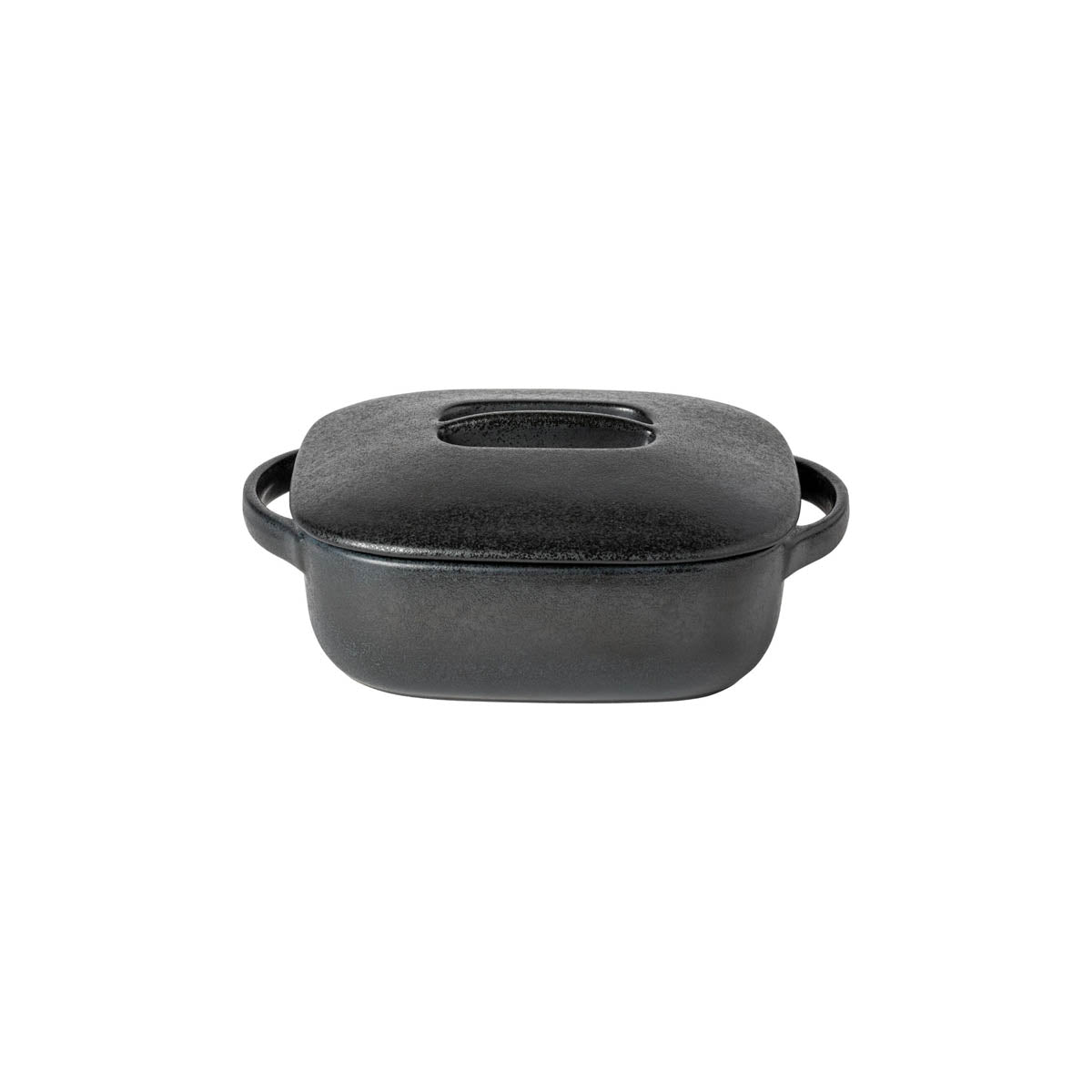 300311 Costa Nova Boutique Carbon Black Square Baker with Lid 2600ml Tomkin Australia Hospitality Supplies