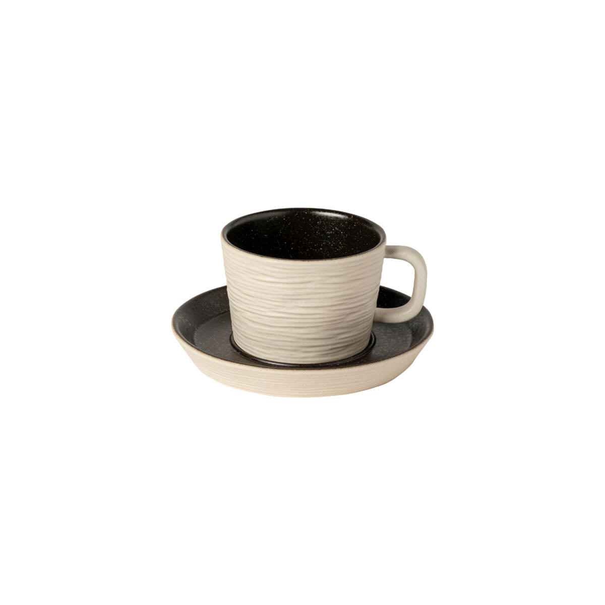 301182 Costa Nova Notos Latitude Black Tea Cup &amp; Saucer Set 200ml Tomkin Australia Hospitality Supplies