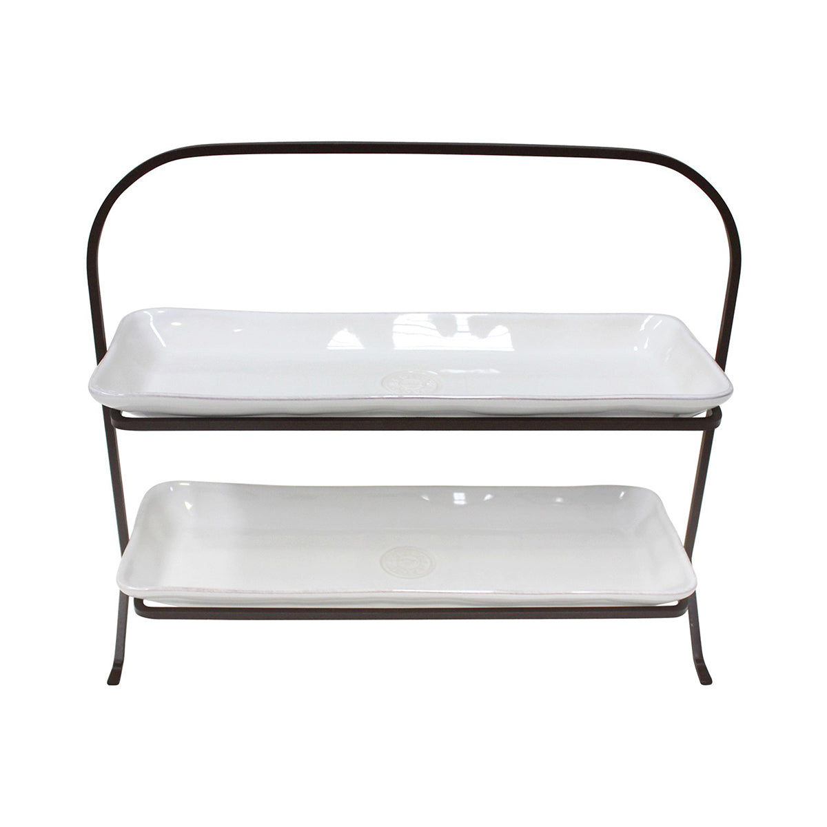 301250 Costa Nova Nova White 2-Tiered Stand 400x155mm  Tomkin Australia Hospitality Supplies