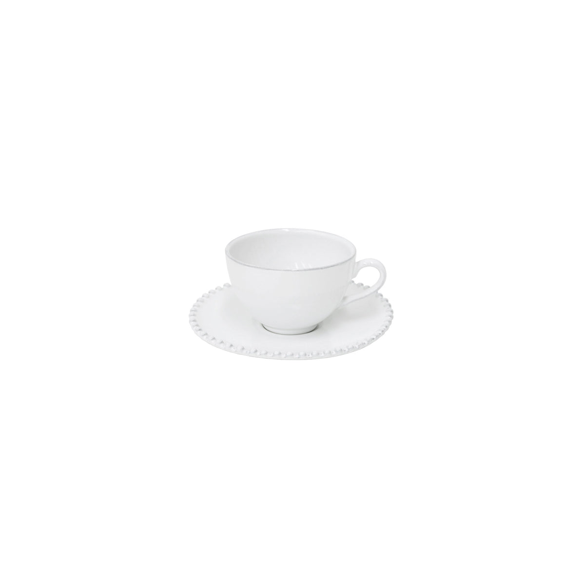 PECS04-WHI Costa Nova Pearl Tea Cup and Saucer Set 250ml Tomkin Australia Hospitality Supplies