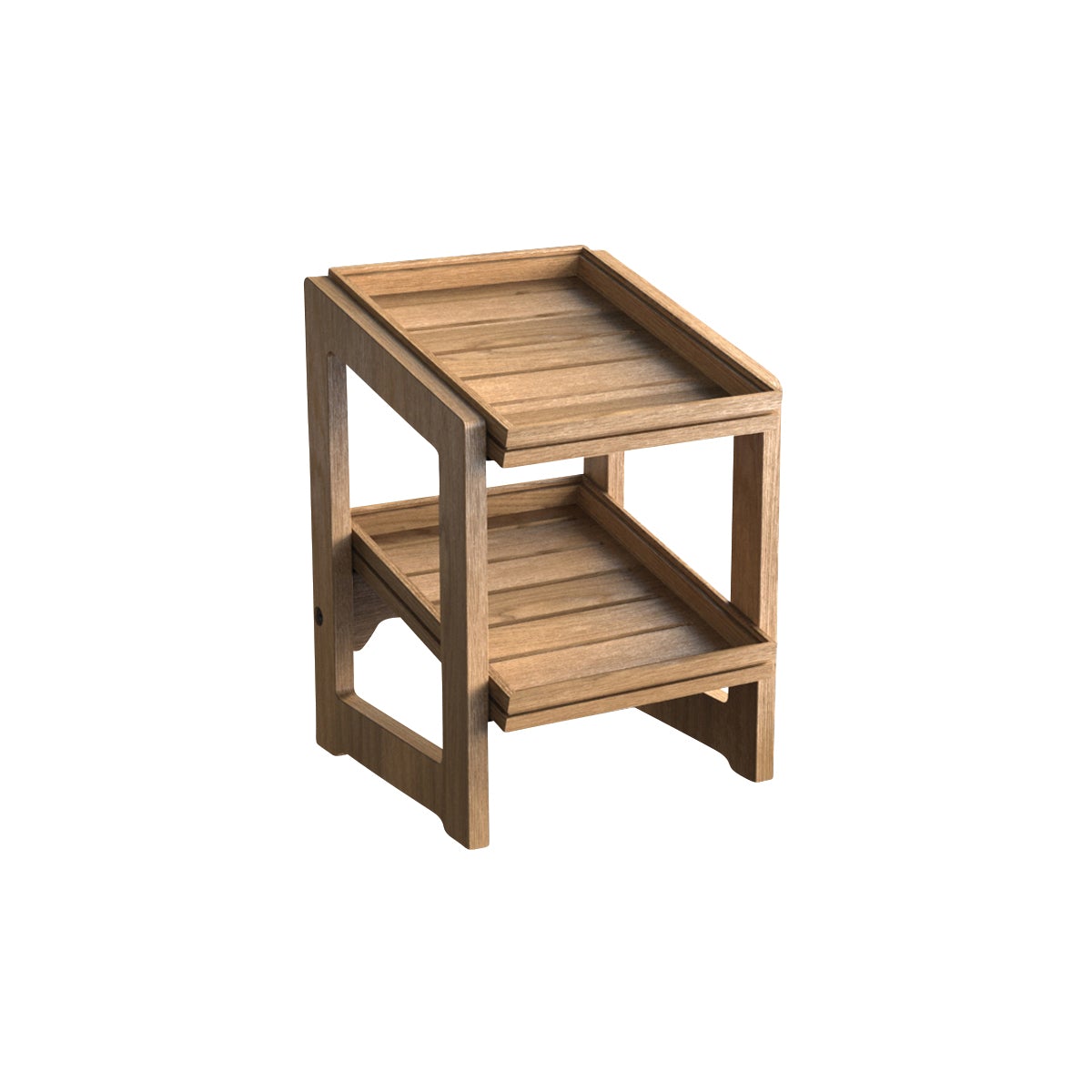 CRASTERBURS001 Craster Craster Flow Oak Two Tier Stand 1/2 Size with 2 CRASTERBUFR002 Trays 309x323x441mm Tomkin Australia Hospitality Supplies