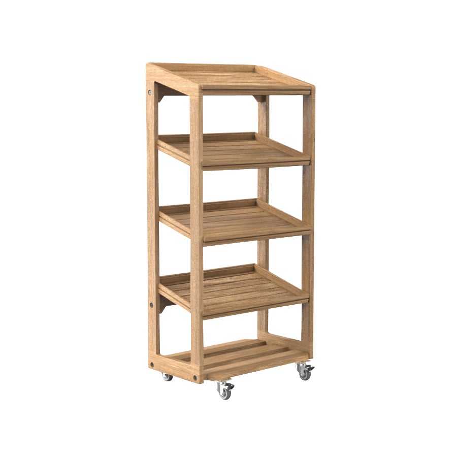 CRASTERBURS003 Craster Craster Flow Oak Four Tier Stand with 4 CRASTERBUFR001 Trays 574x400x1197mm Tomkin Australia Hospitality Supplies
