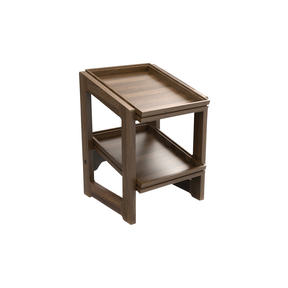 CRASTERBURS011 Craster Craster Flow Walnut Two Tier Stand 1/2 Size with 2 CRASTERBUFF012 Trays 309x323x441mm Tomkin Australia Hospitality Supplies