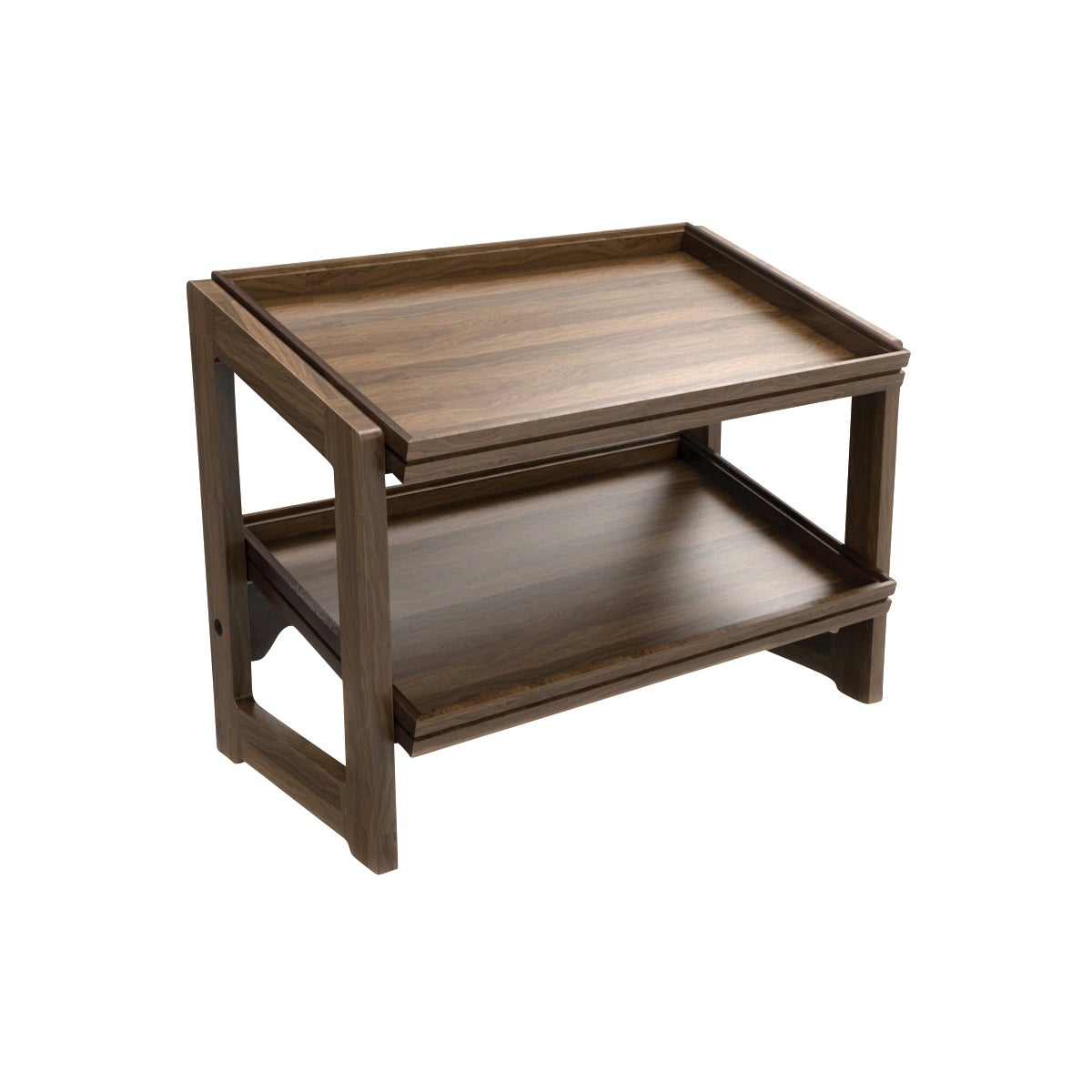 CRASTERBURS012 Craster Craster Flow Walnut Two Tier Stand 1/1 Size with 2 CRASTERBUFF011 Trays 574x323x441mm Tomkin Australia Hospitality Supplies