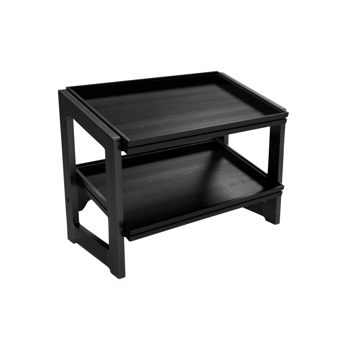 CRASTERBURS032 Craster Craster Flow Black Two Tier Stand 1/1 Size with 2 CRASTERBUFR031 Trays 574x323x441mm Tomkin Australia Hospitality Supplies