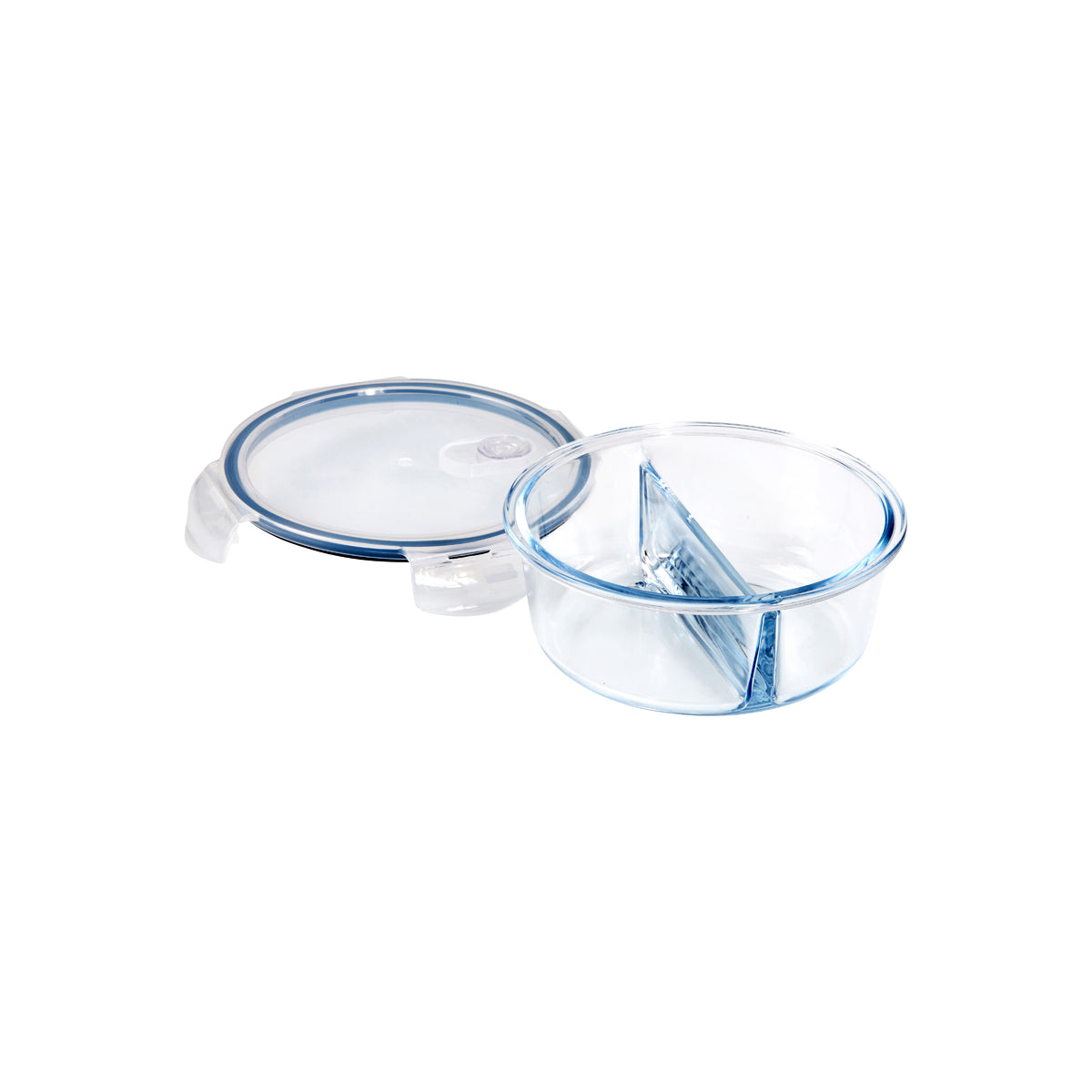 Eterna Glass Containers 2 Divider Round 950ml | Tomkin Australia
