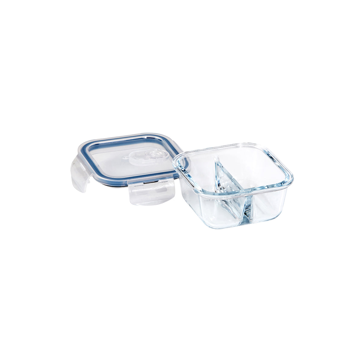 ETR48146 Eterna Glass Containers 2 Divider Square 300ml Tomkin Australia Hospitality Supplies