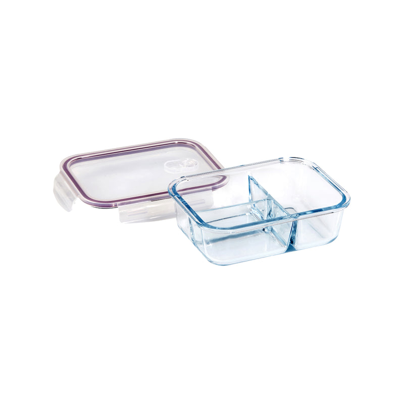 Eterna Glass Containers 3 Divider Rectangular 1000ml | Tomkin Australia