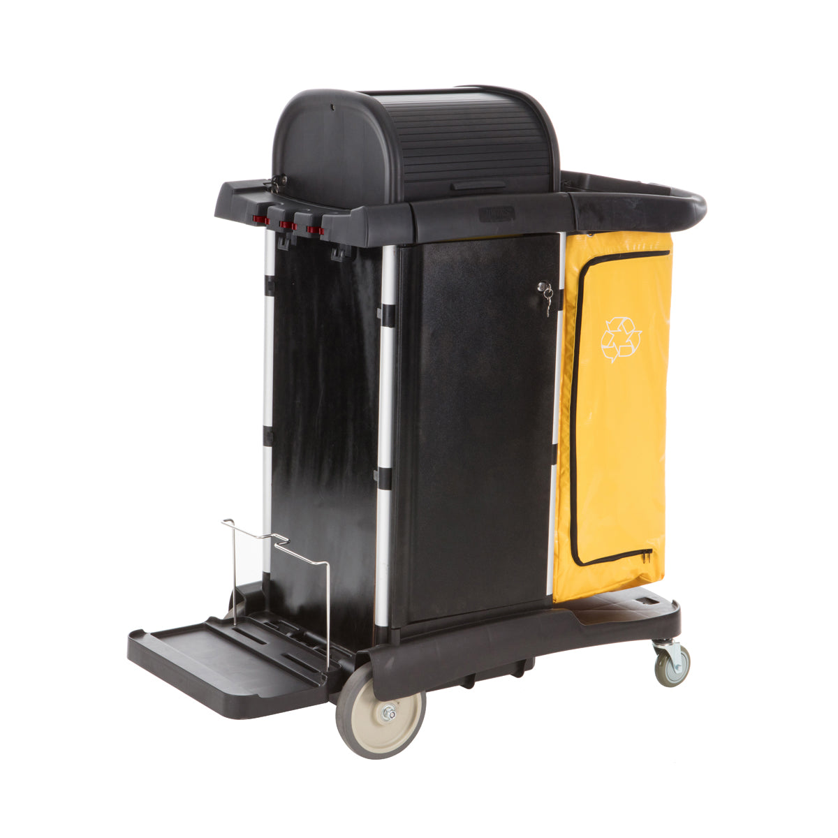 JW-CCED Jiwins Luxury Cleaning Cart Black 1212x575x1129mm Tomkin Australia Hospitality Supplies