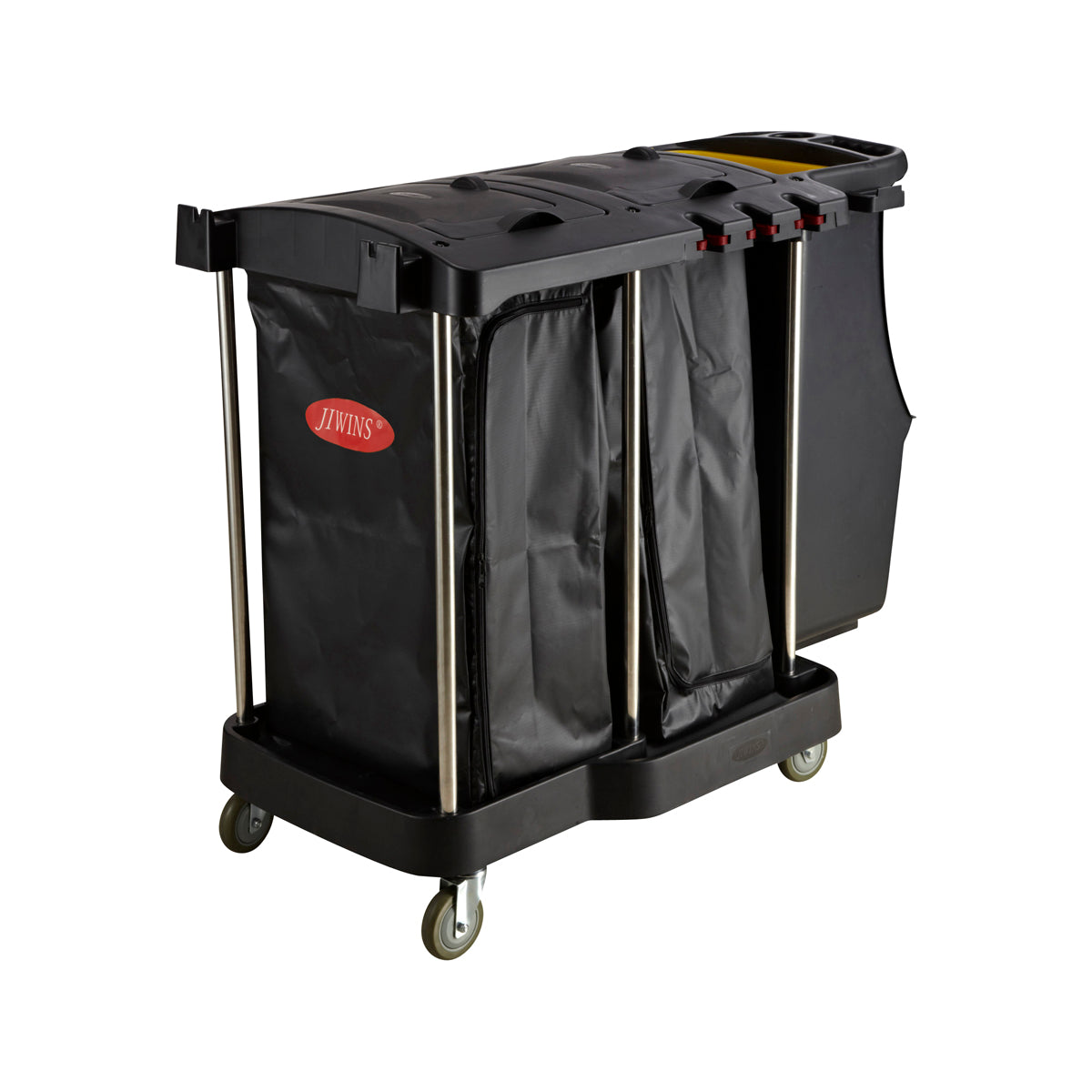 JW-CCL Jiwins Luxury Compact Cleaning Cart Black 1260x575x1129mm Tomkin Australia Hospitality Supplies
