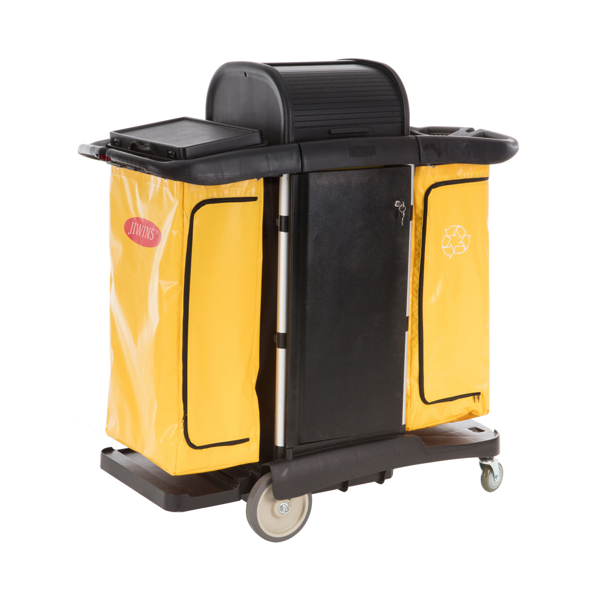 JW-CCMS Jiwins Medical Places Special Cleaning Cart Black 1300x570x1320mm Tomkin Australia Hospitality Supplies