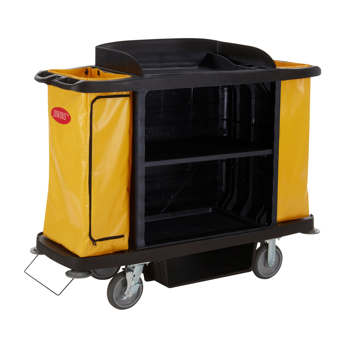 JW-HCC1 Jiwins Standard Housekeeping Cart Black 1536x554x1252mm Tomkin Australia Hospitality Supplies