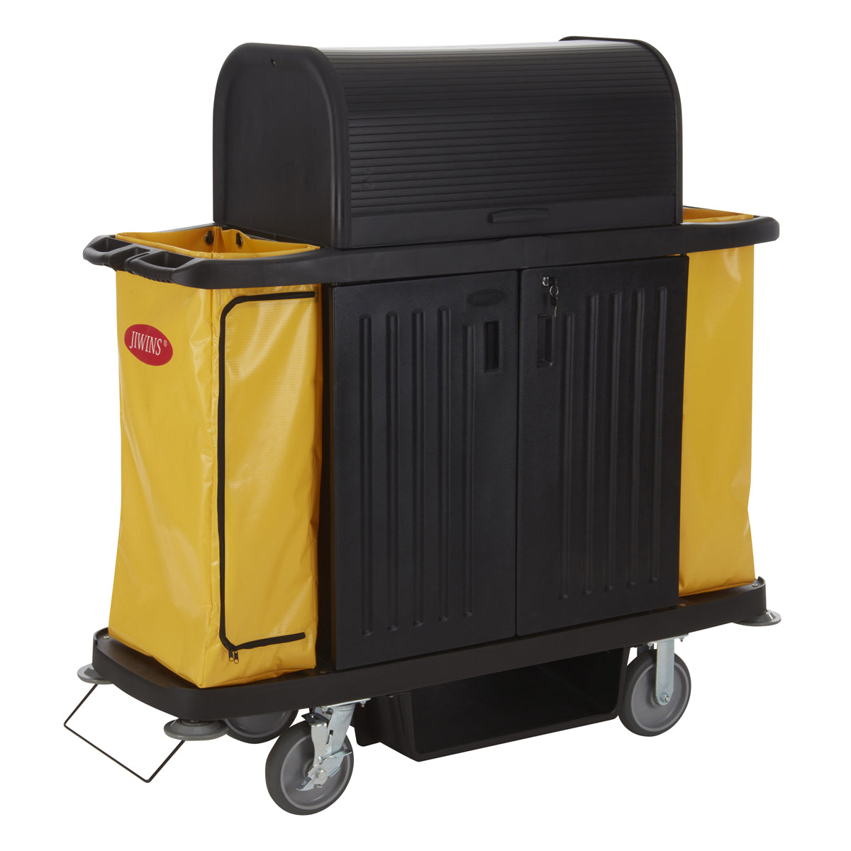 JW-HCF3 Jiwins Luxury Housekeeping Cart Black 1536x554x1510mm Tomkin Australia Hospitality Supplies