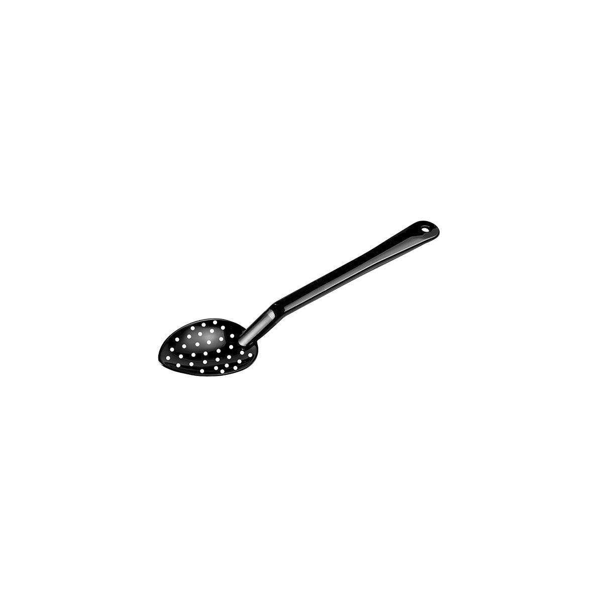 JW-P-015-BLACK Jiwins Serving Spoon Perforated Black Polycarbonate 238mm Tomkin Australia Hospitality Supplies
