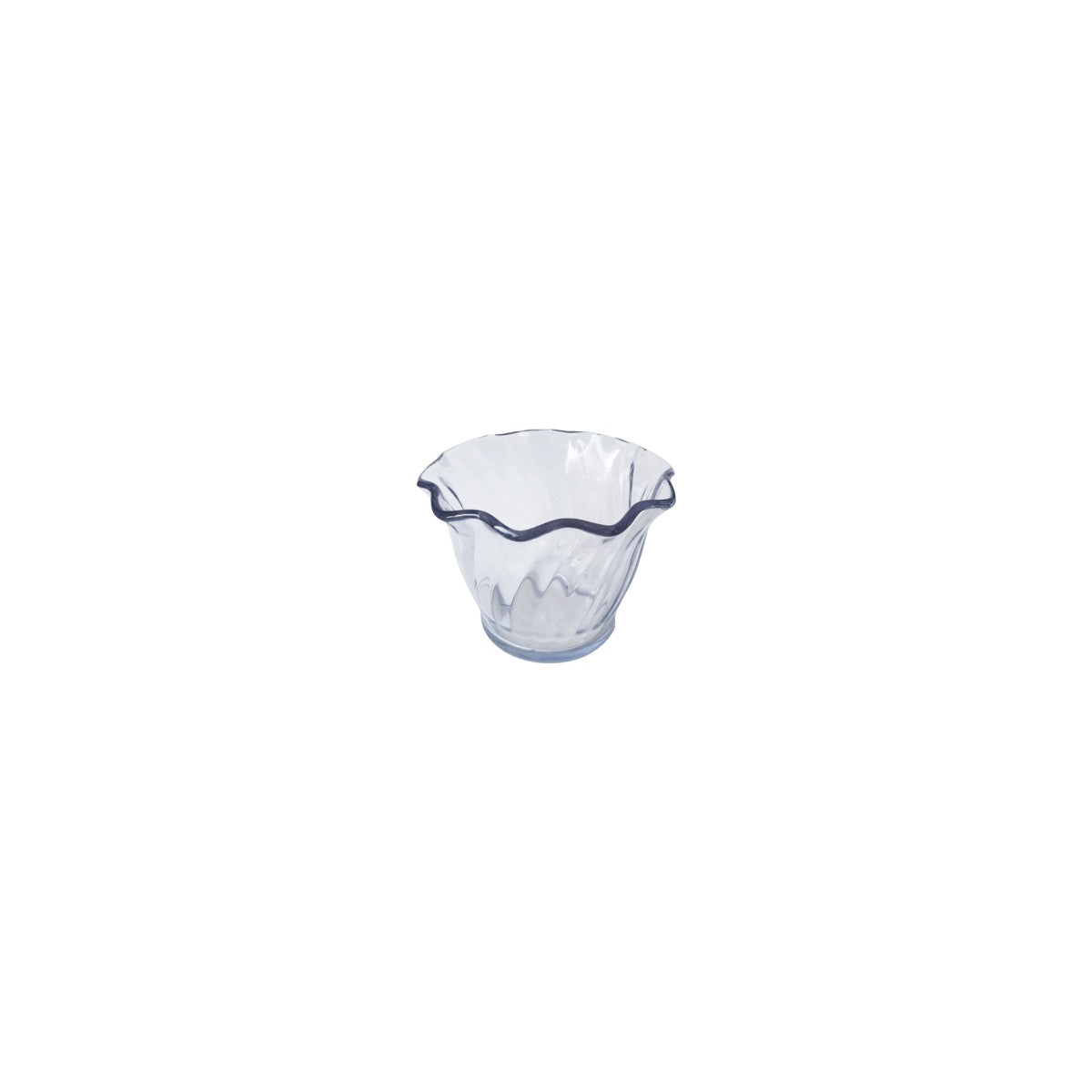Round Bowl with Scolloped Edge Clear Acrylic 91x62mm / 148ml