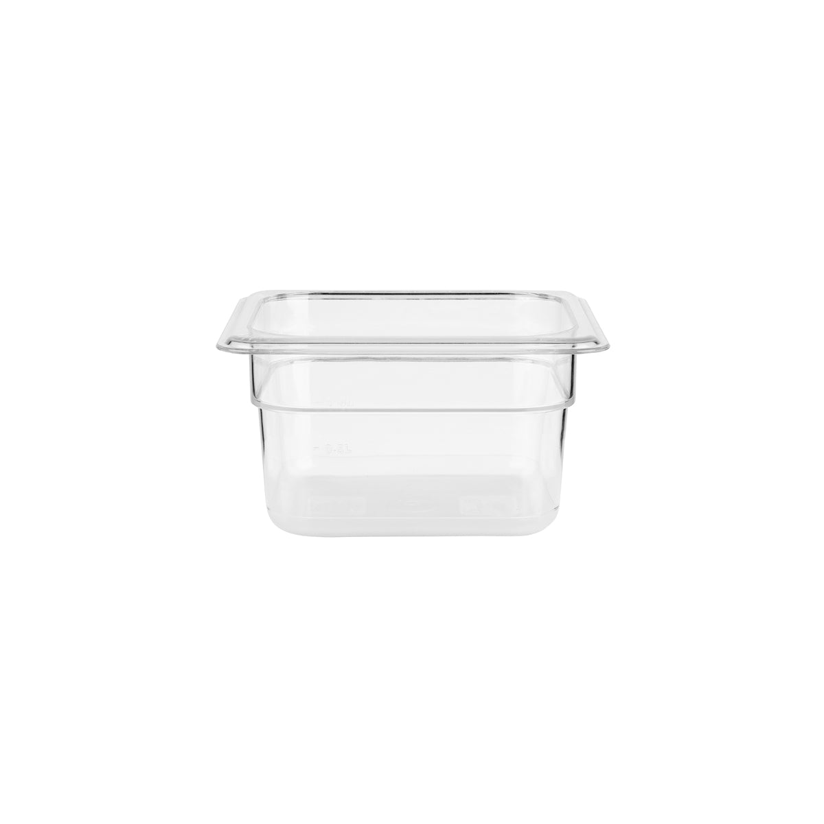 JW-P144-CLEAR Jiwins Gastronorm Pan Polycarbonate Clear 1/4 Size 100mm Tomkin Australia Hospitality Supplies