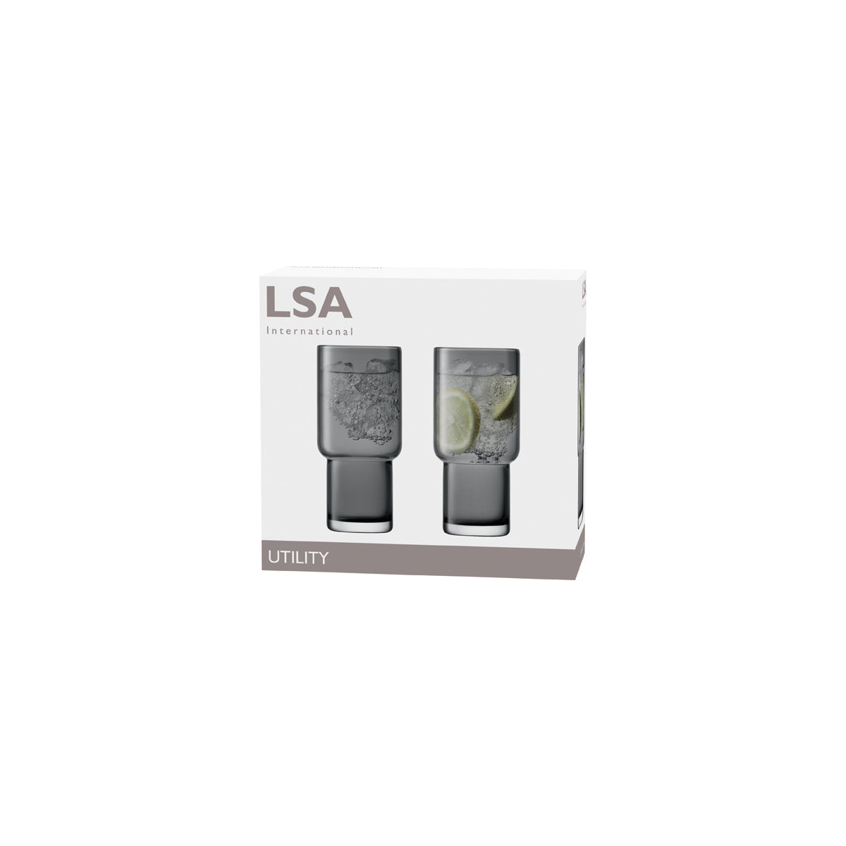 Utility Highball Slate 390ml 2pc Set