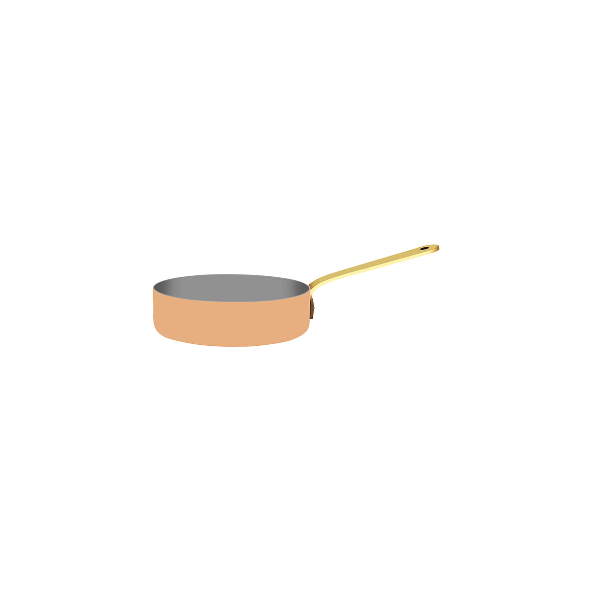 MINI-07957 Chef Inox Miniatures Saucepan Copper with Brass Handle 120x35mm Tomkin Australia Hospitality Supplies