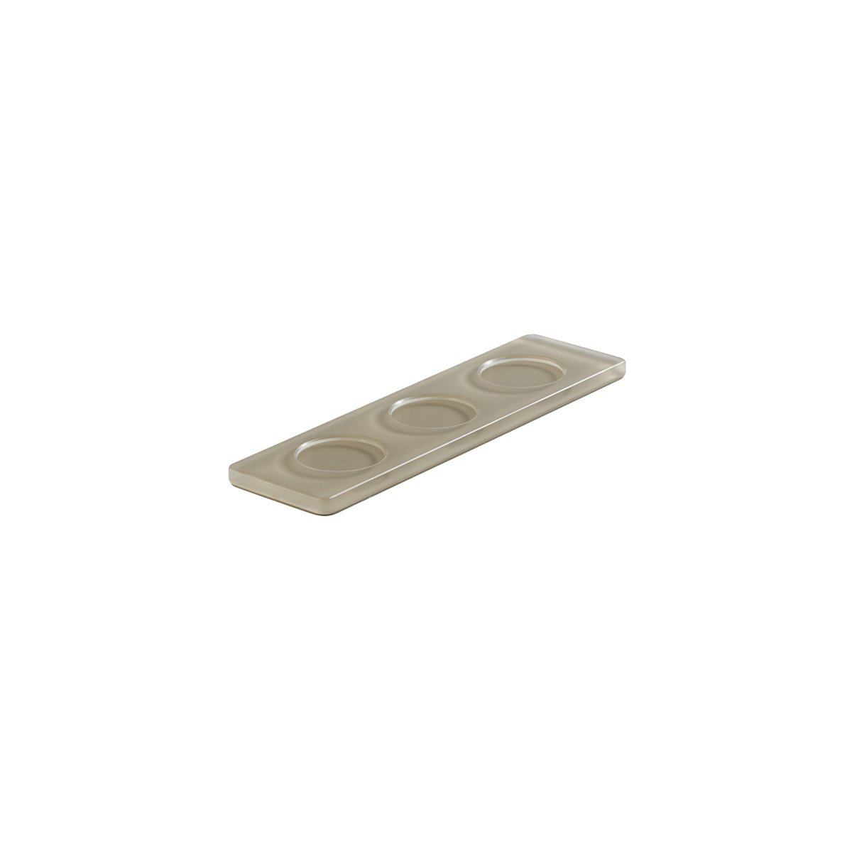 MLP116038 Mealplak Tray With 3 Indents Taupe 245x70x10mm Tomkin Australia Hospitality Supplies