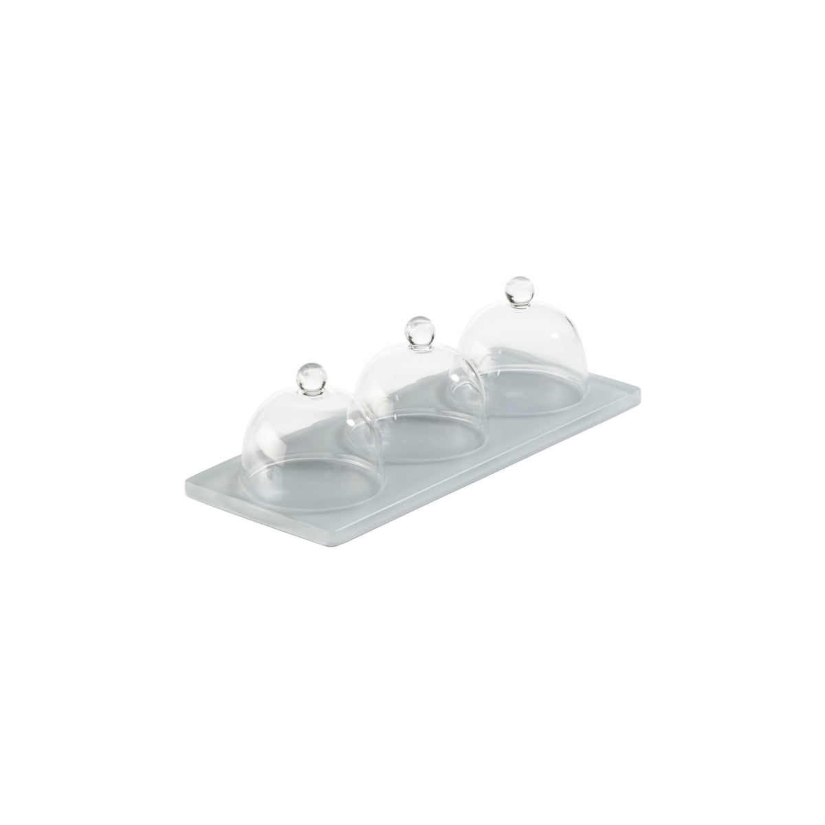 MLP116540 Mealplak Tray With 3 Cloche Concrete 250x90x75mm Tomkin Australia Hospitality Supplies