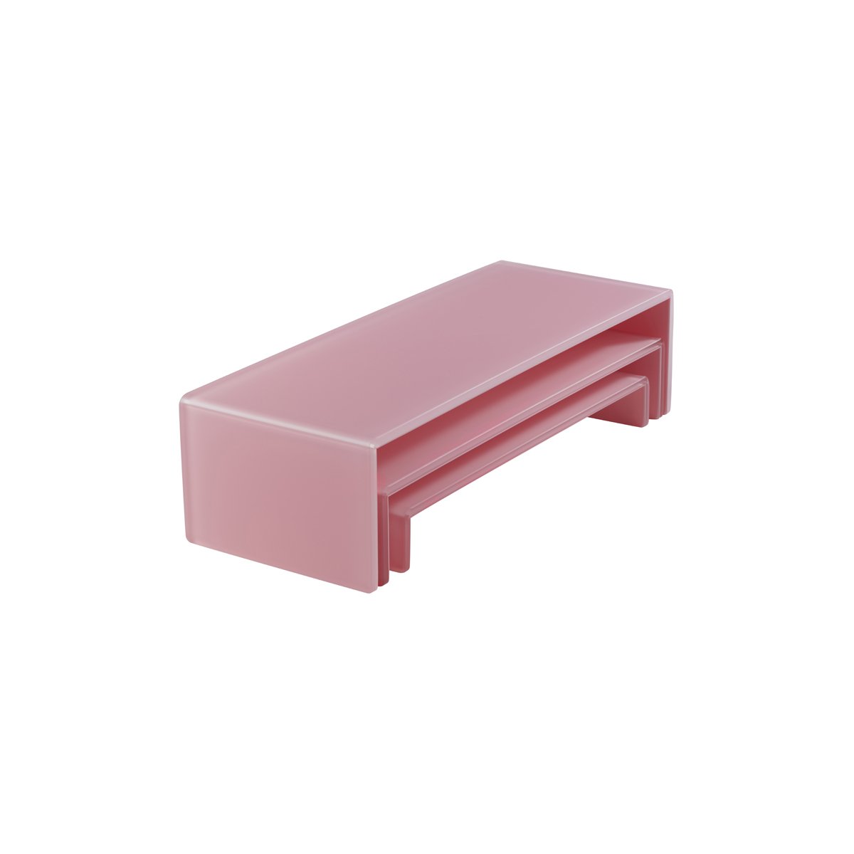 MLP117011 Mealplak 3 Tier Nesting Riser Set Pink 495/445/395x195mm Tomkin Australia Hospitality Supplies