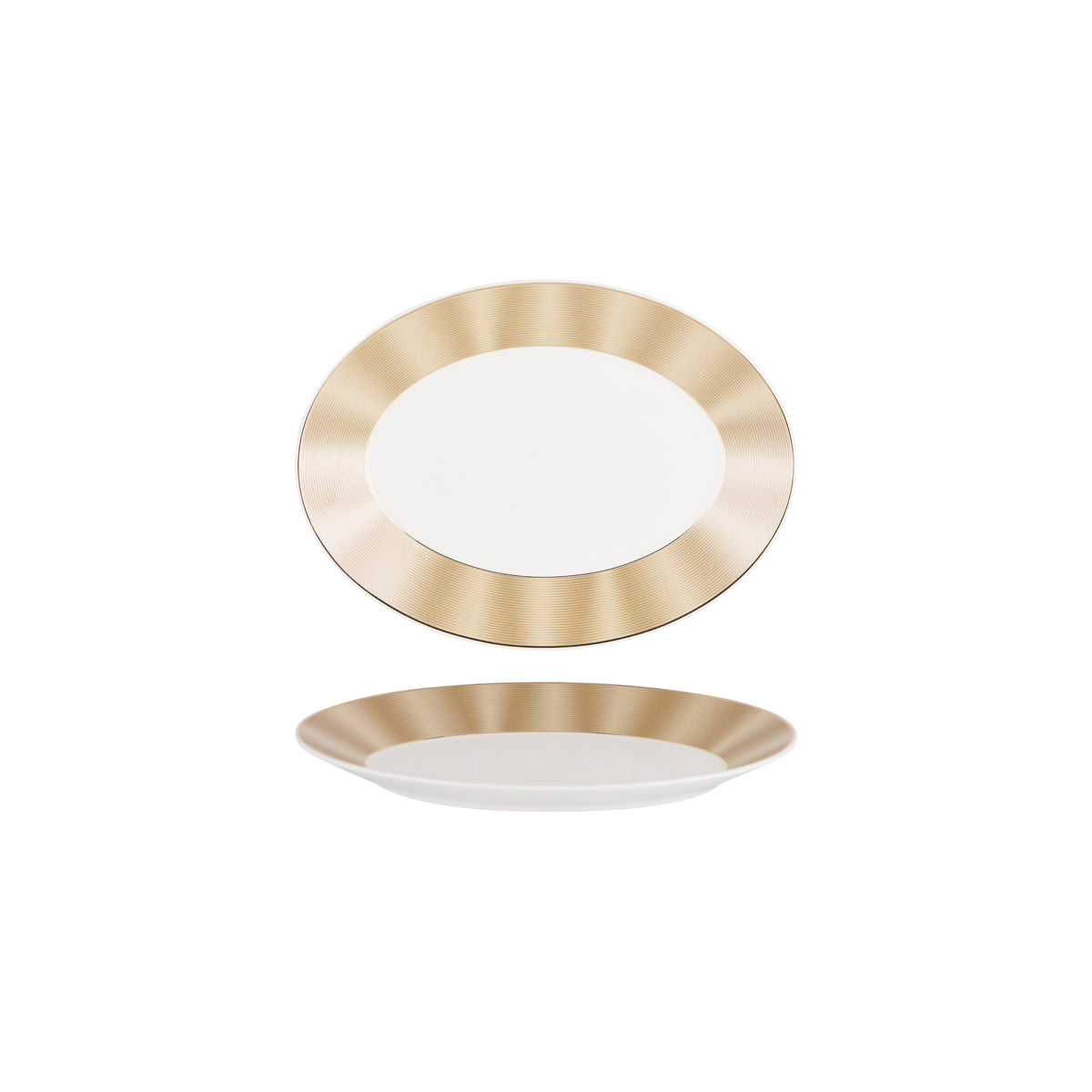 11730-4076H Nikko Japan Silk Champagne Oval Plate Wide Rim 260mm Tomkin Australia Hospitality Supplies