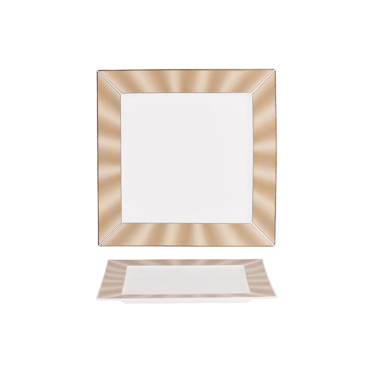 11730-4536H Nikko Japan Silk Champagne Square Plate Wide Rim 270mm Tomkin Australia Hospitality Supplies