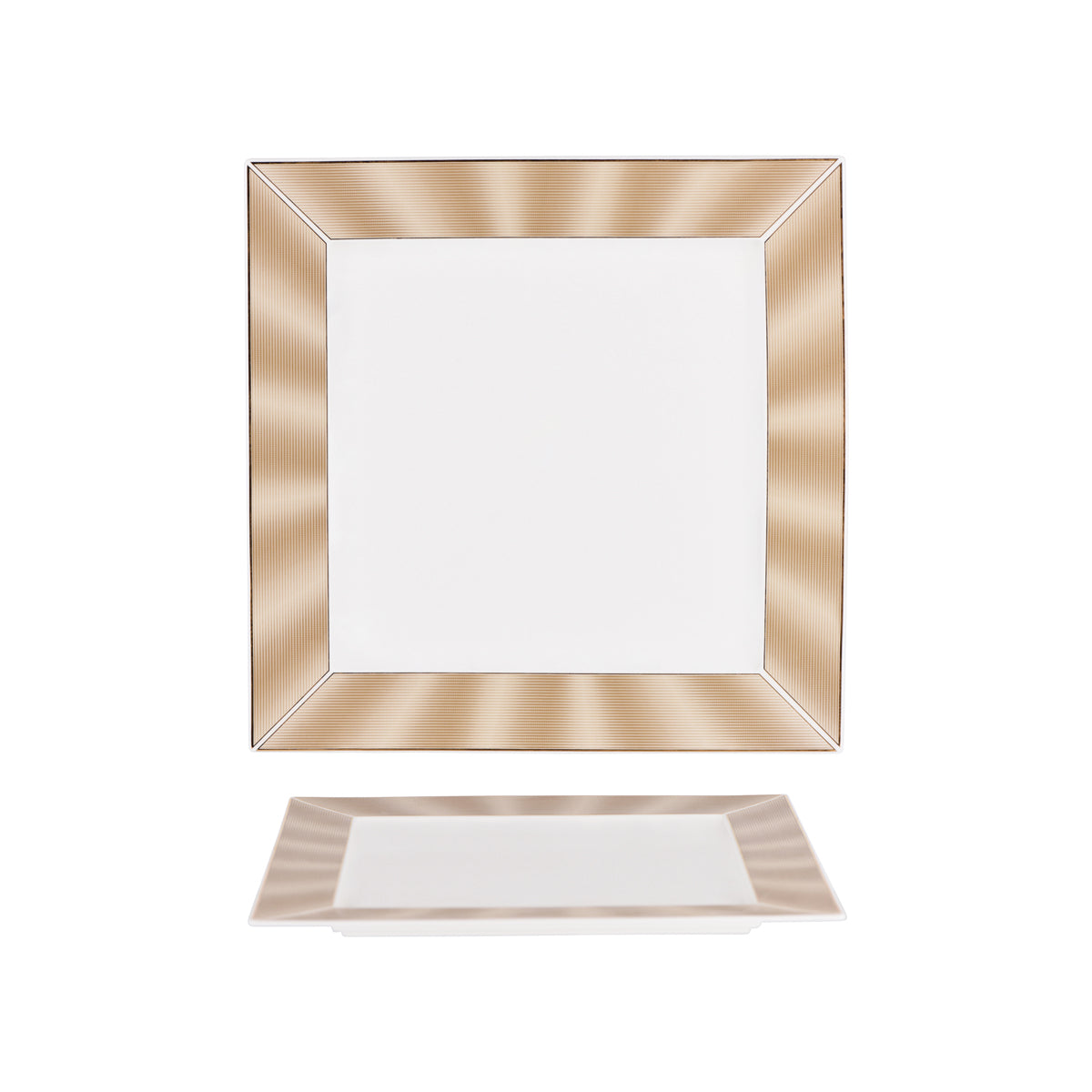 11730-4538H Nikko Japan Silk Champagne Square Plate Wide Rim 300mm Tomkin Australia Hospitality Supplies