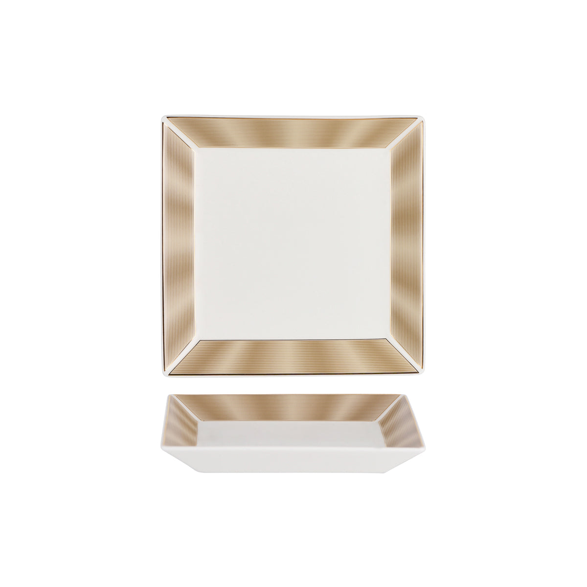 11730-4719 Nikko Japan Silk Champagne Square Plate Wide Rim 250mm Tomkin Australia Hospitality Supplies