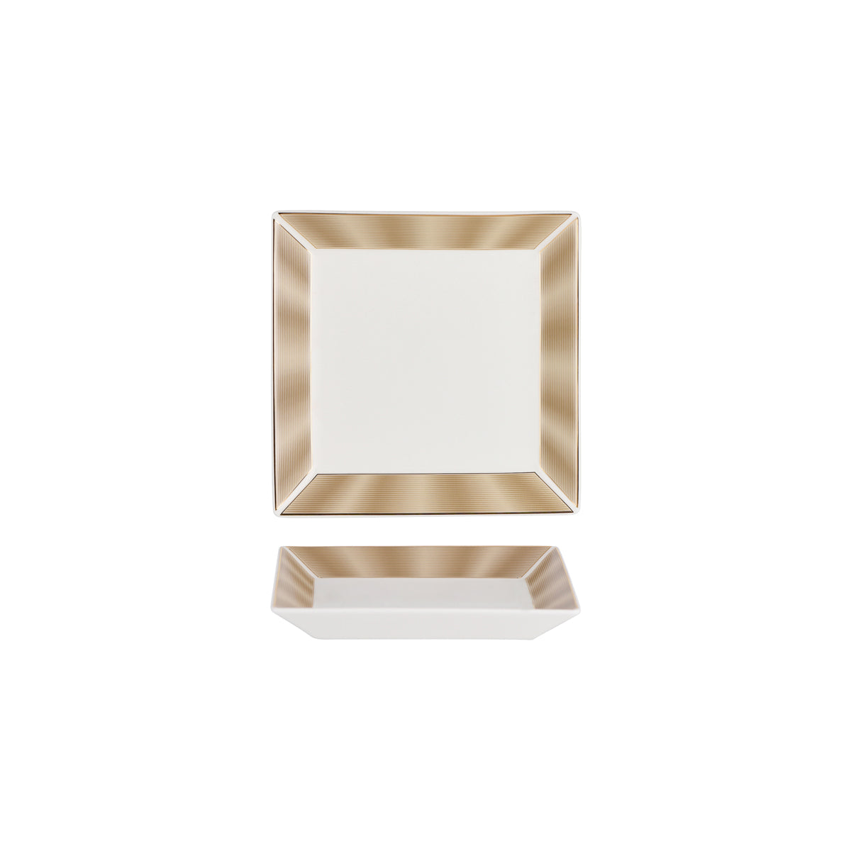 11730-4720 Nikko Japan Silk Champagne Square Plate Wide Rim 195mm Tomkin Australia Hospitality Supplies