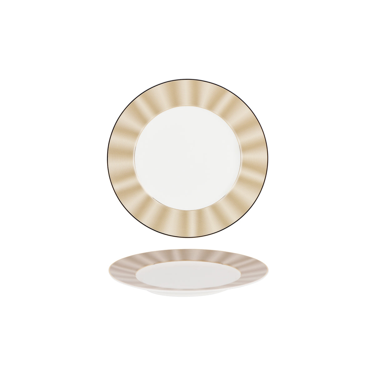 117305-1024 Nikko Japan Silk Champagne Round Plate Wide Rim 240mm Tomkin Australia Hospitality Supplies