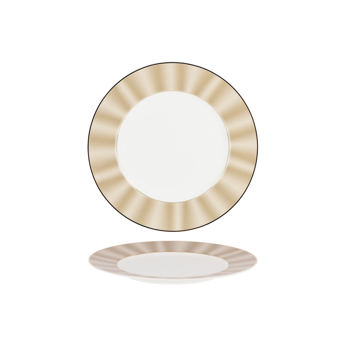 117305-1027 Nikko Japan Silk Champagne Round Plate Wide Rim 275mm Tomkin Australia Hospitality Supplies