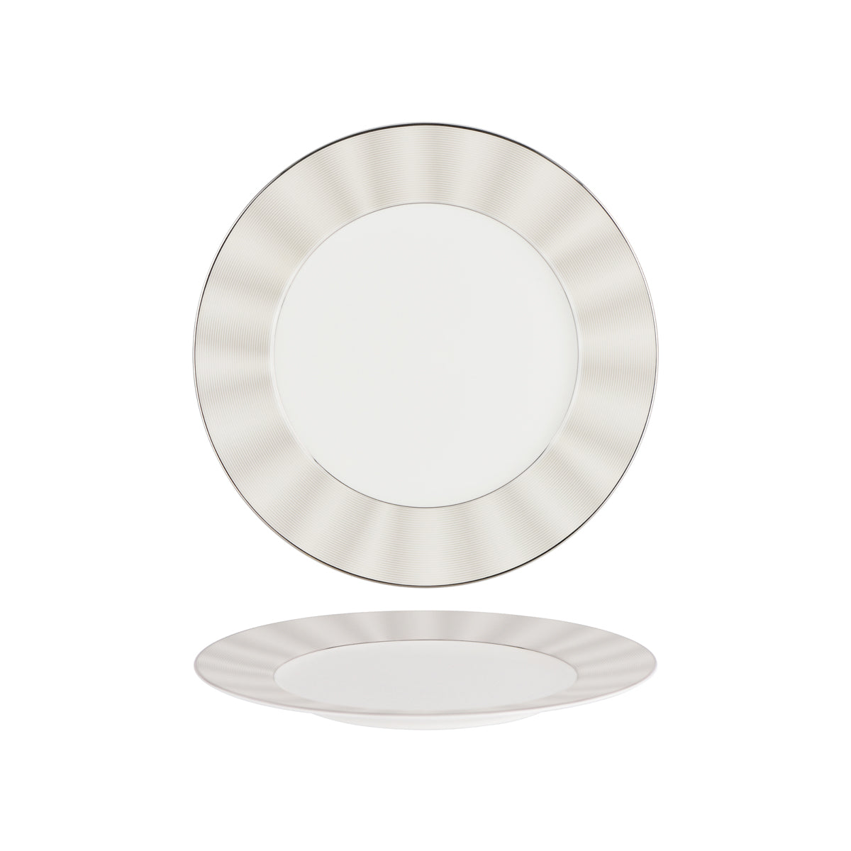 11733-1010 Nikko Japan Silk Platinum Round Plate Wide Rim 300mm Tomkin Australia Hospitality Supplies