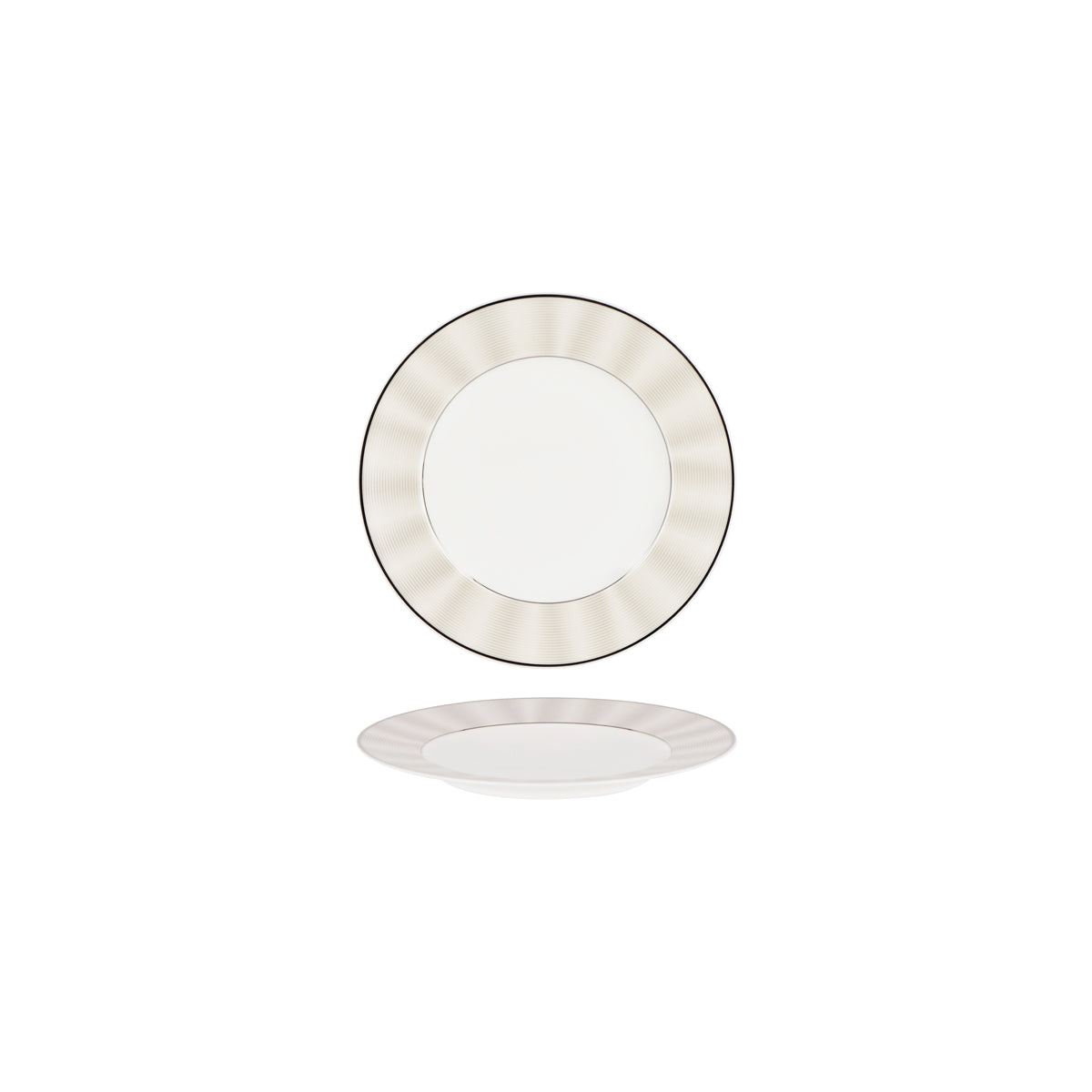 11733-1019 Nikko Japan Silk Platinum Round Plate Wide Rim 190mm Tomkin Australia Hospitality Supplies