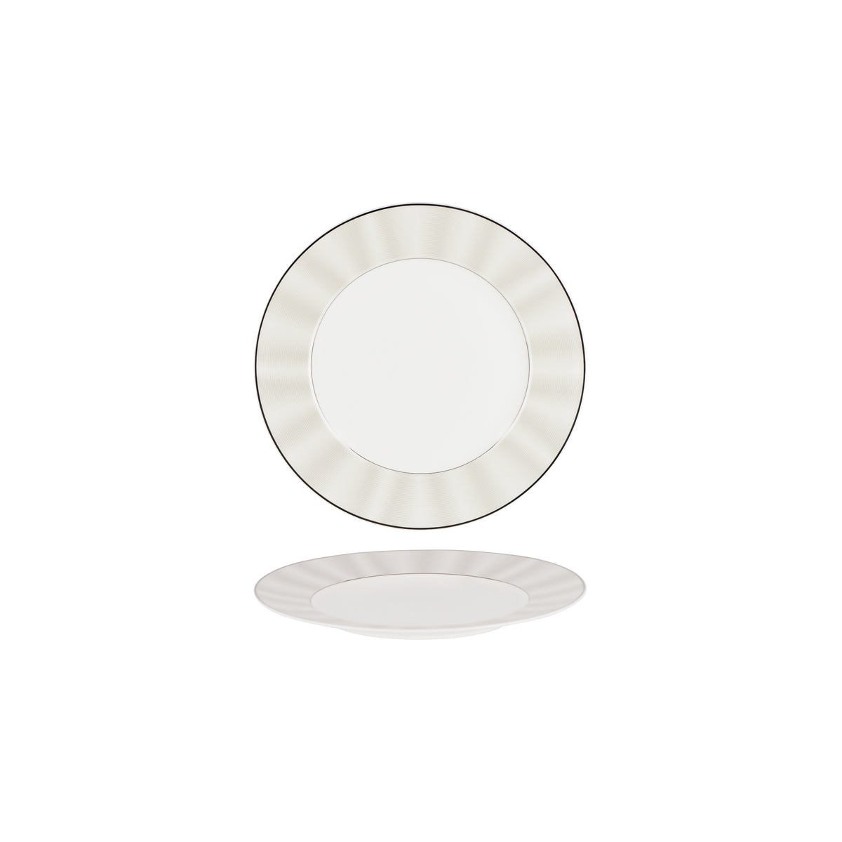 11733-1021 Nikko Japan Silk Platinum Round Plate Wide Rim 210mm Tomkin Australia Hospitality Supplies