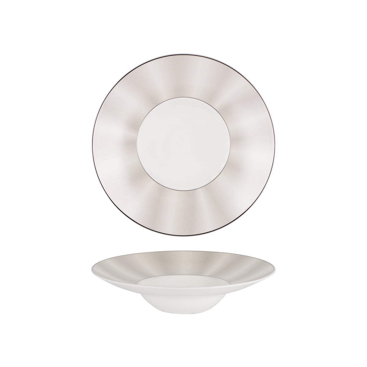 11733-1428 Nikko Japan Silk Platinum Plate Wide Rim 280mm Tomkin Australia Hospitality Supplies