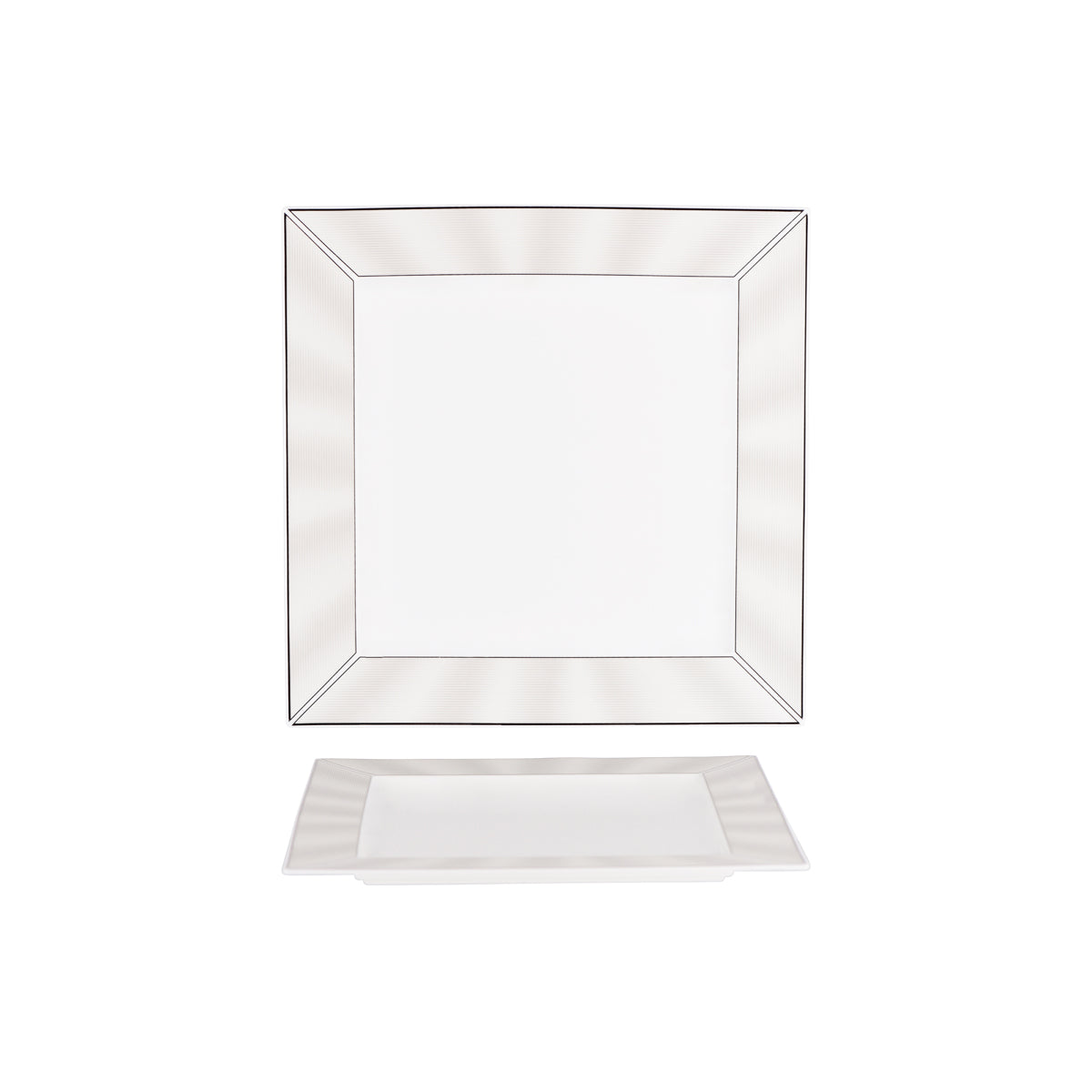 11733-4536H Nikko Japan Silk Platinum Square Plate Wide Rim 270mm Tomkin Australia Hospitality Supplies