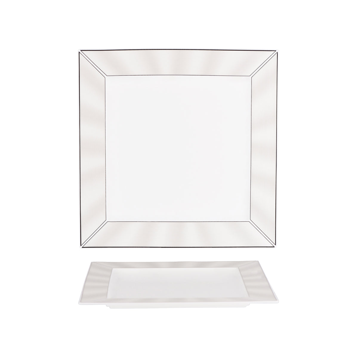 11733-4538H Nikko Japan Silk Platinum Square Plate Wide Rim 300mm Tomkin Australia Hospitality Supplies