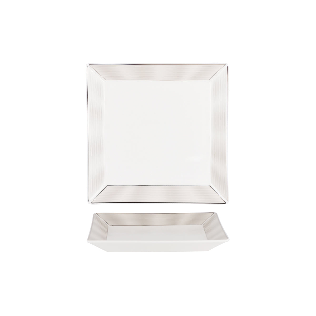 11733-4719 Nikko Japan Silk Platinum Square Plate Wide Rim 250mm Tomkin Australia Hospitality Supplies