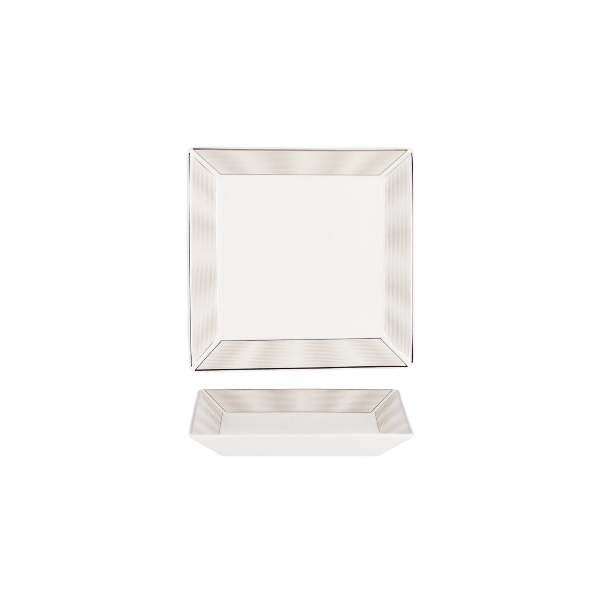 11733-4720 Nikko Japan Silk Platinum Square Plate Wide Rim 195mm Tomkin Australia Hospitality Supplies