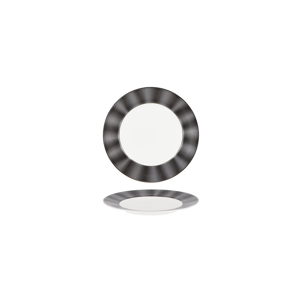 N11734-1017 Nikko Japan Silk Black Round Plate Wide Rim 170mm Tomkin Australia Hospitality Supplies